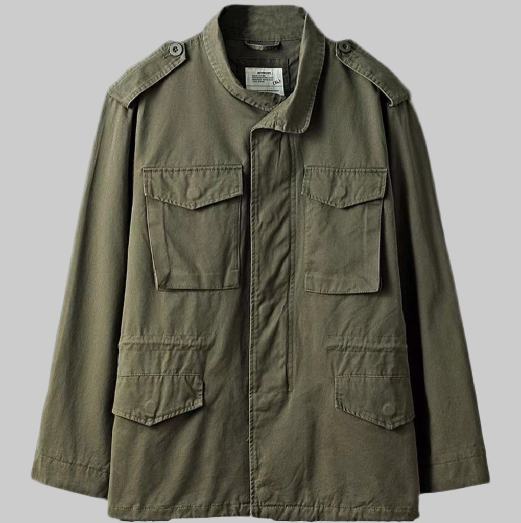 Mens Field Jacket Military Style Durable Cotton