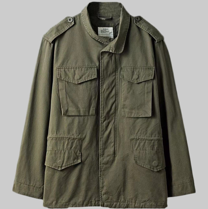Mens Field Jacket Military Style Durable Cotton