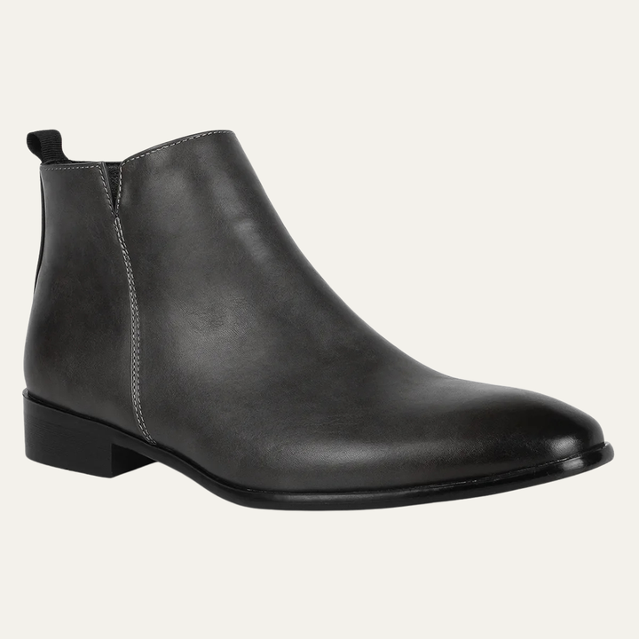 Mens Leather Slip-On Business Dress Ankle Boots