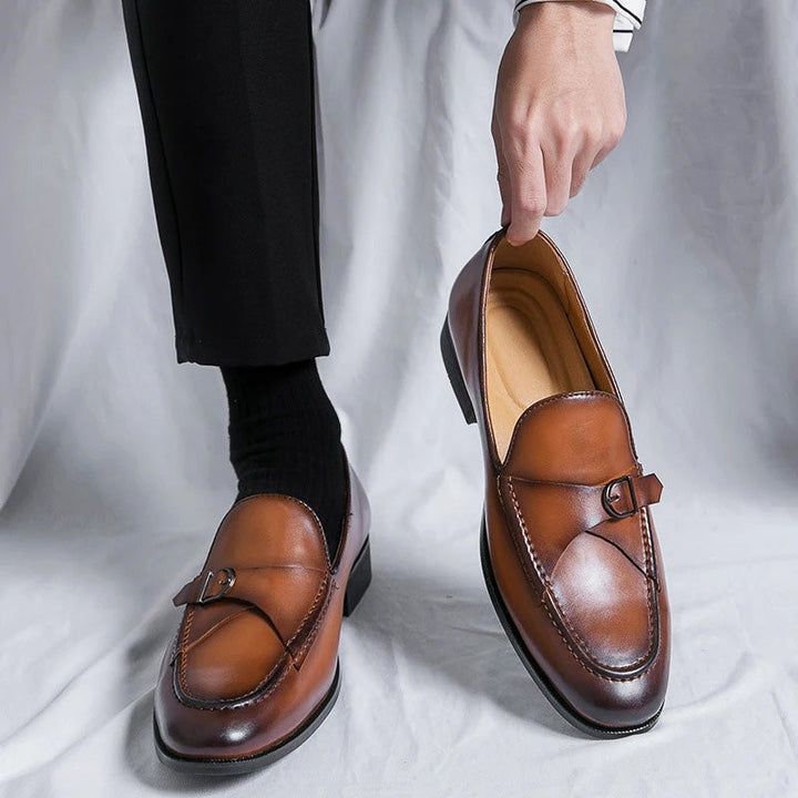 Mens Leather Loafers Classic Slip-On