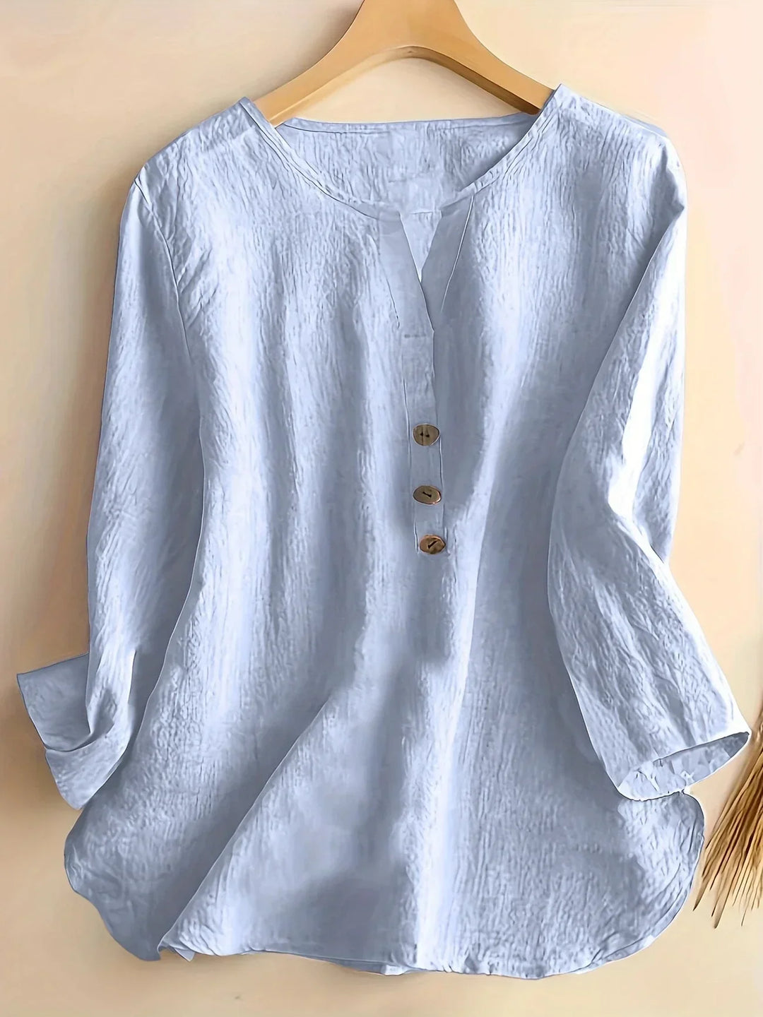 Womens Casual Blouse Cotton and Linen Relaxed Fit