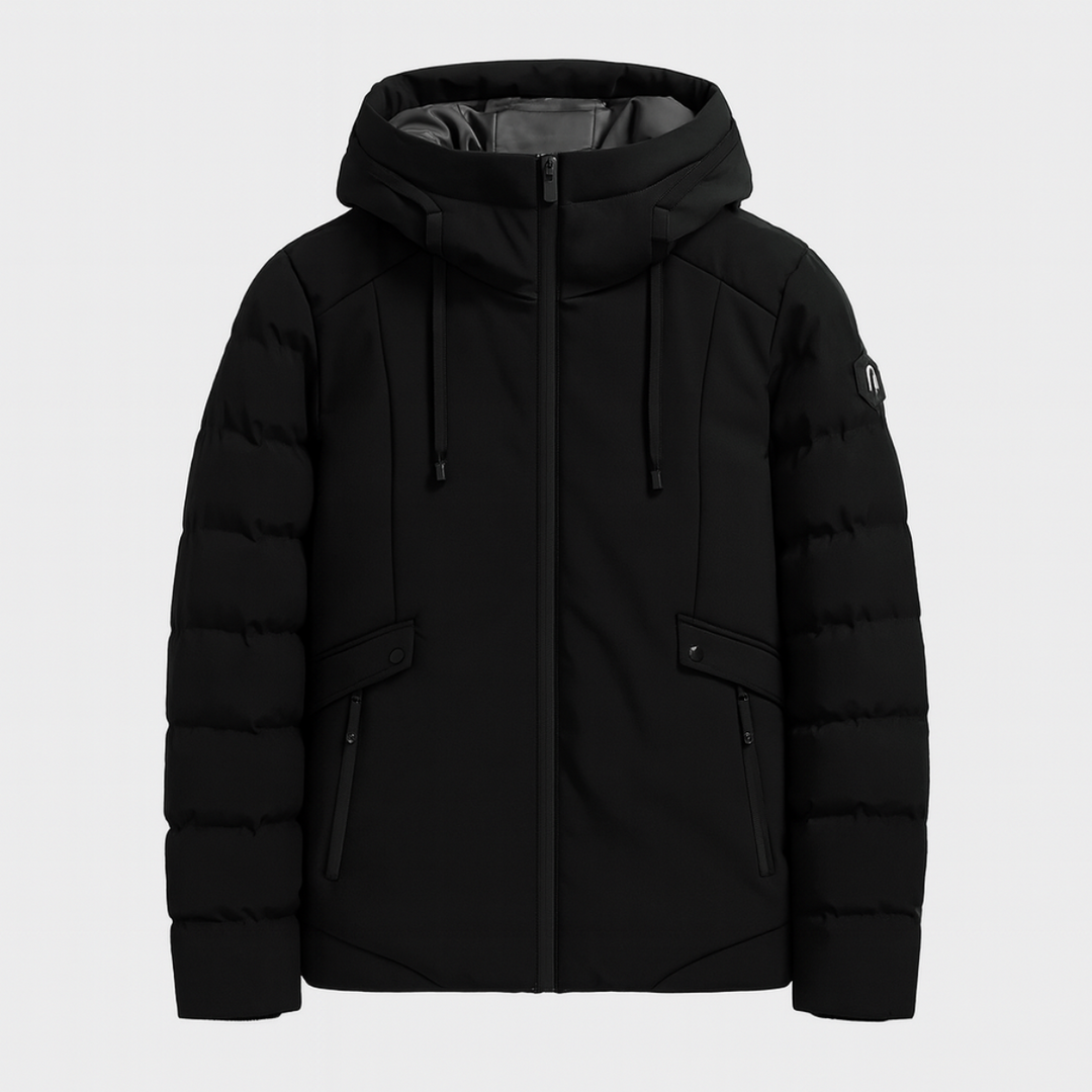 Mens Puffer Jacket with Hood Warm Winter Fit