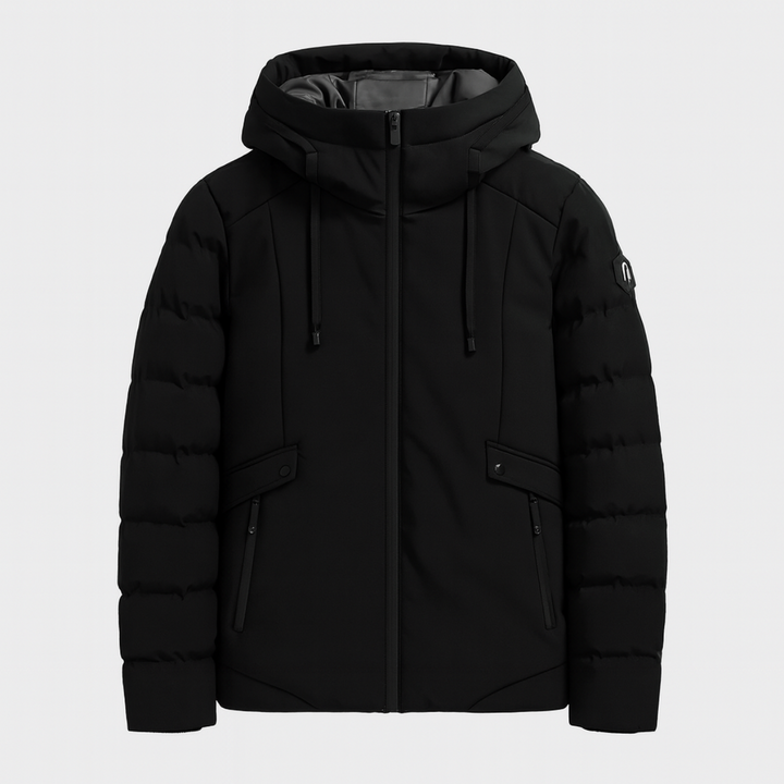 Mens Puffer Jacket with Hood Warm Winter Fit