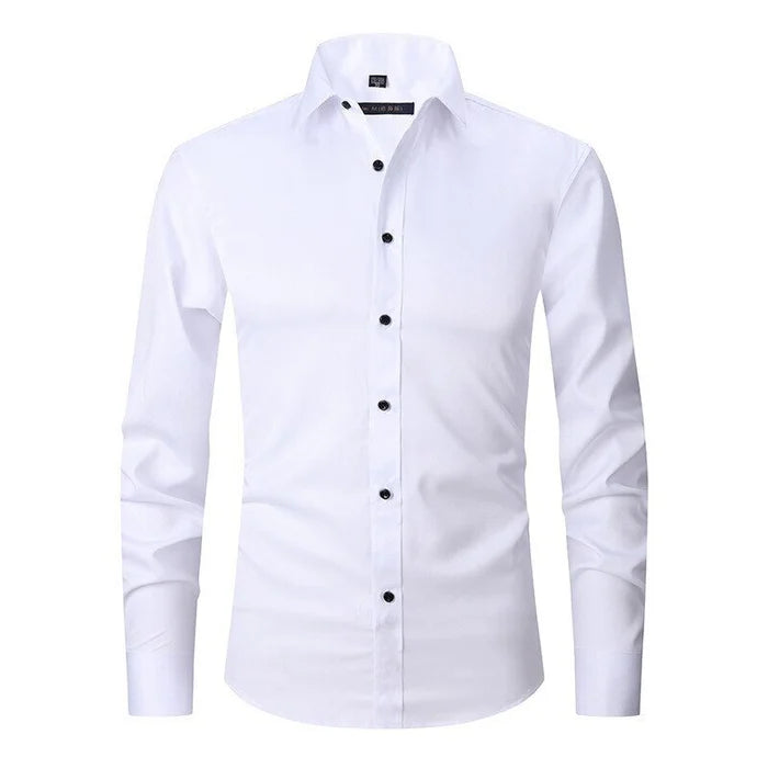 Mens Casual Button-Down Shirt Classic Fit Cotton - BritishMode