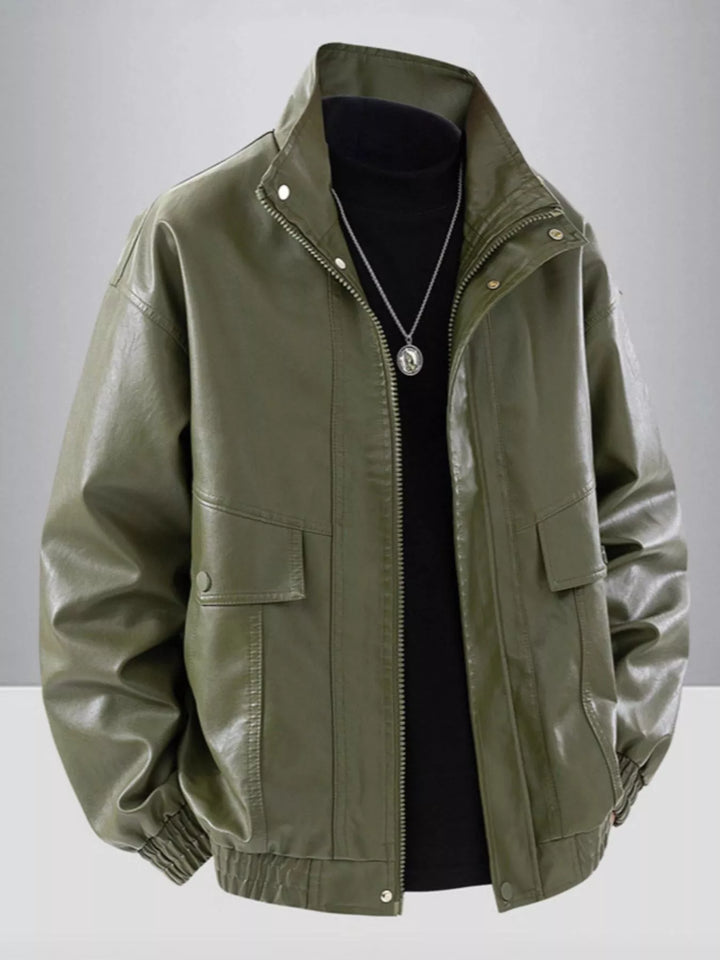 Mens Casual Zip Jacket Relaxed Fit