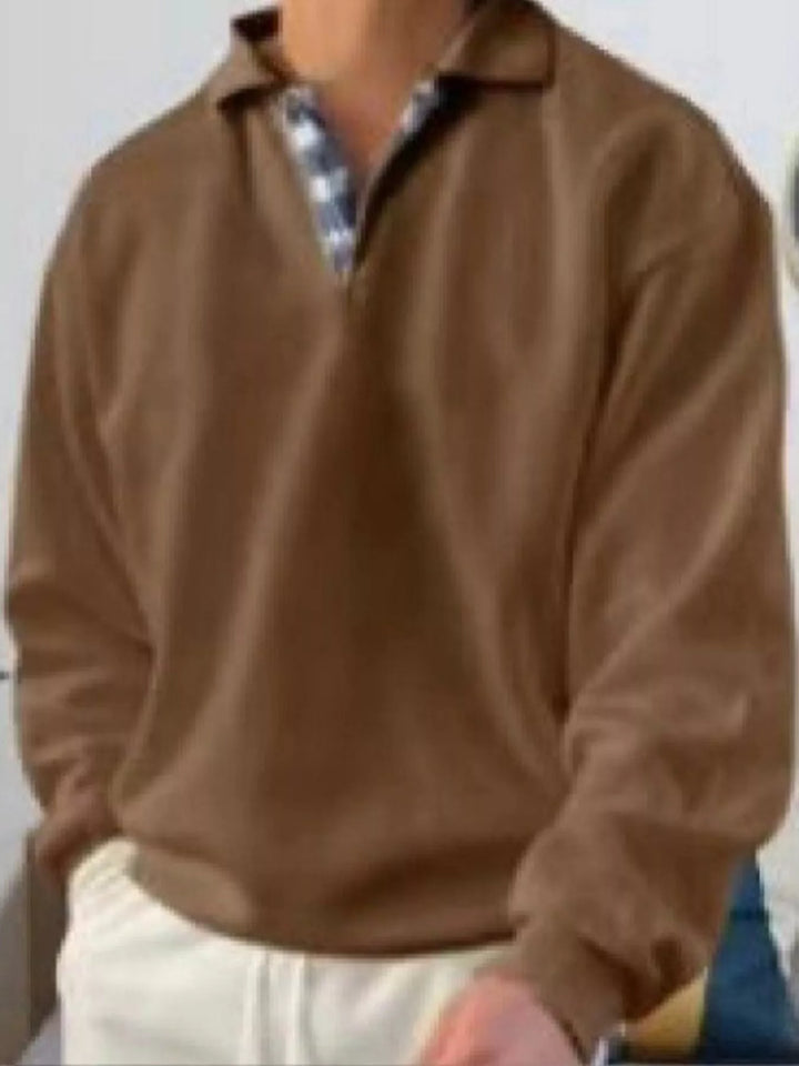 Mens Polo Shirt Long Sleeve Classic Fit