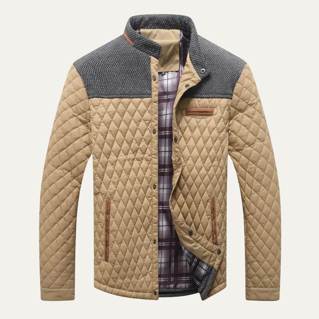 Mens Quilted Bomber Jacket Lightweight Padded