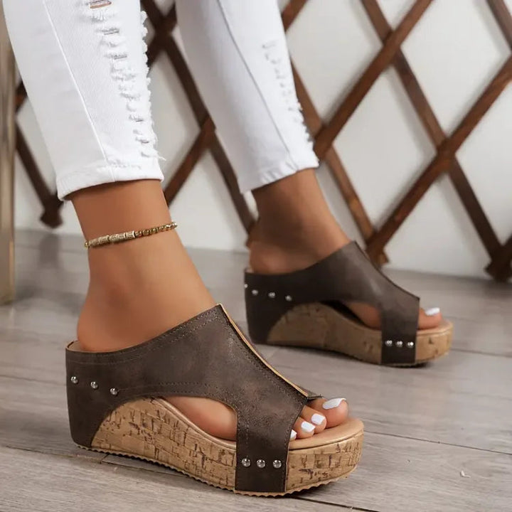 Womens Orthopedic Wedge Sandals Cushioned Cork
