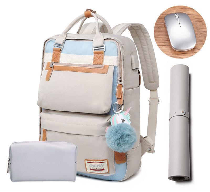 Womens Waterproof Backpack with 15.6-Inch Laptop Compartment
