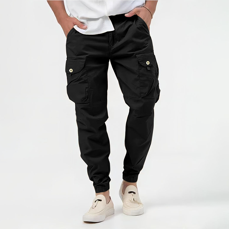 Mens Cargo Pants Slim Fit with Extra Pockets