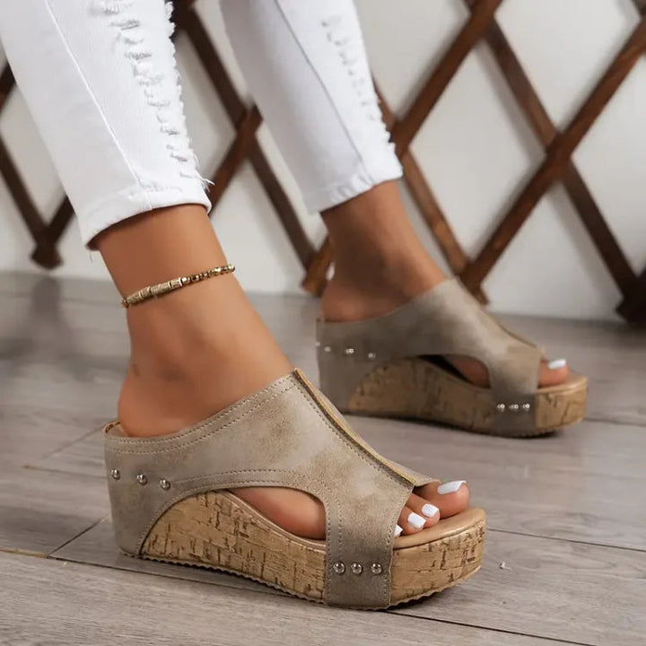 Womens Orthopedic Wedge Sandals Cushioned Cork