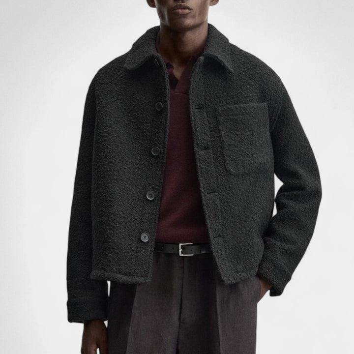 Mens Wool Shirt Classic Fit Warm Layering - BritishMode