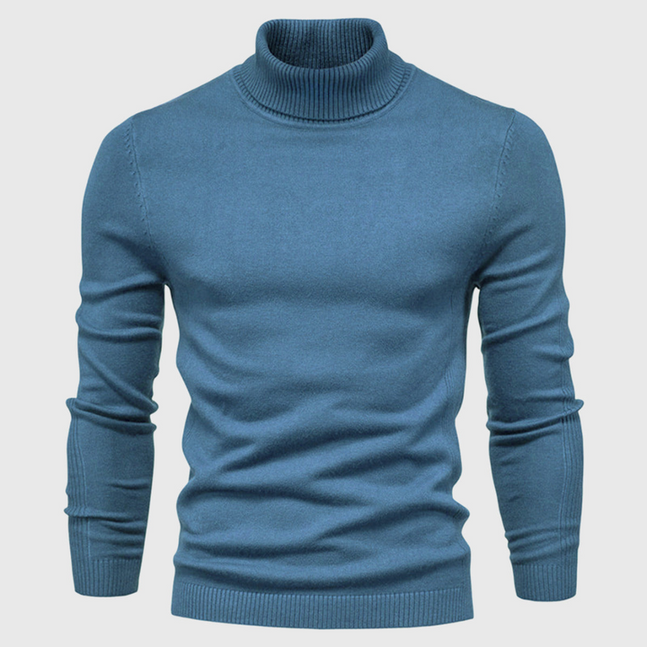 Mens Knit Turtleneck Sweater Plain Fit