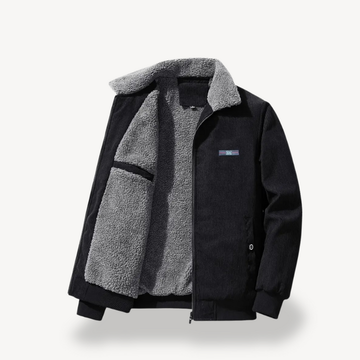 Mens Bomber Jacket Corduroy Sherpa Lined