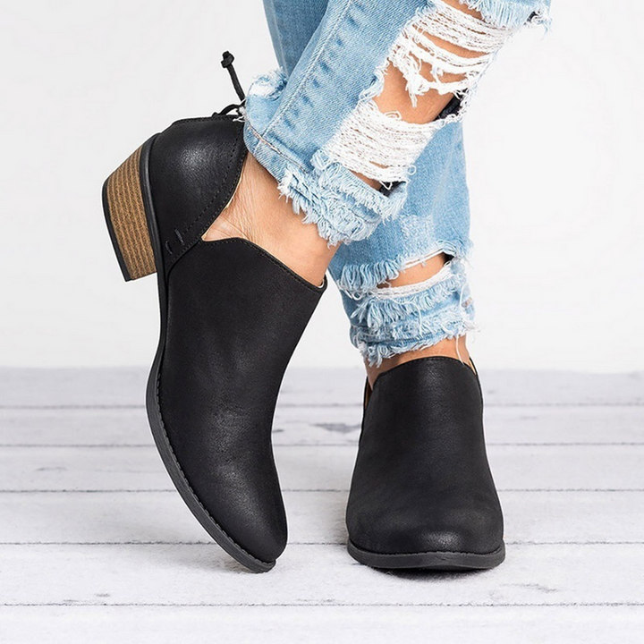 Womens Ankle Boots Low Heel Classic Style