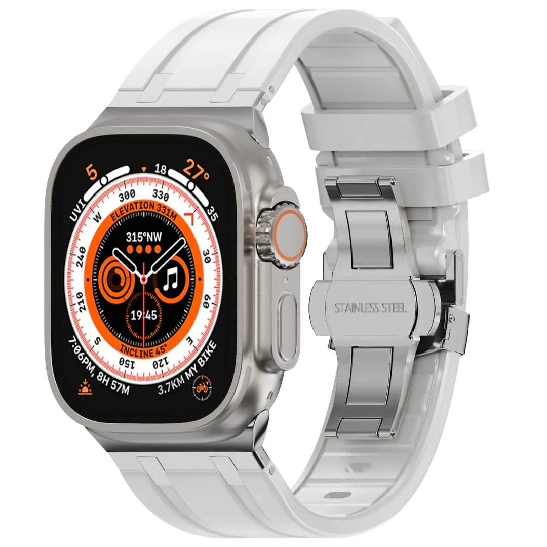 Unisex Silicone Apple Watch Band with Metal Clasp