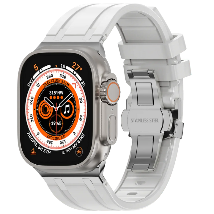 Unisex Silicone Apple Watch Band with Metal Clasp