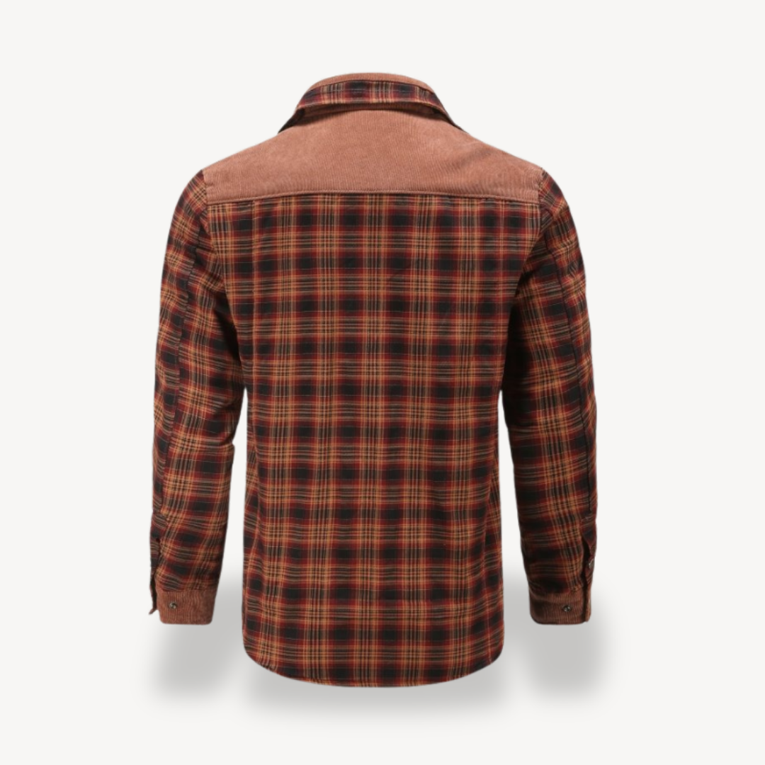 Mens Jacket Fleece Lined Plaid Pattern