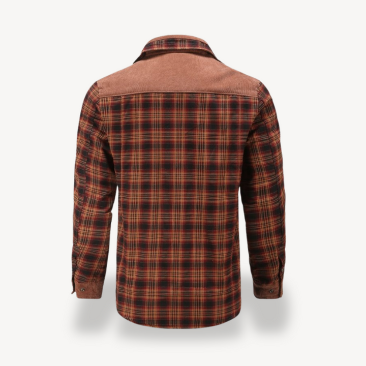 Mens Jacket Fleece Lined Plaid Pattern