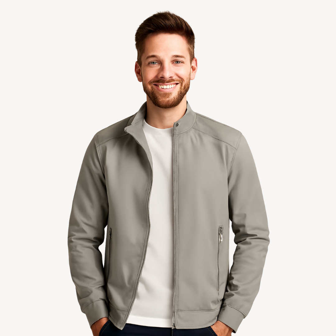 Mens Polyester Zip Jacket Casual Outerwear - BritishMode