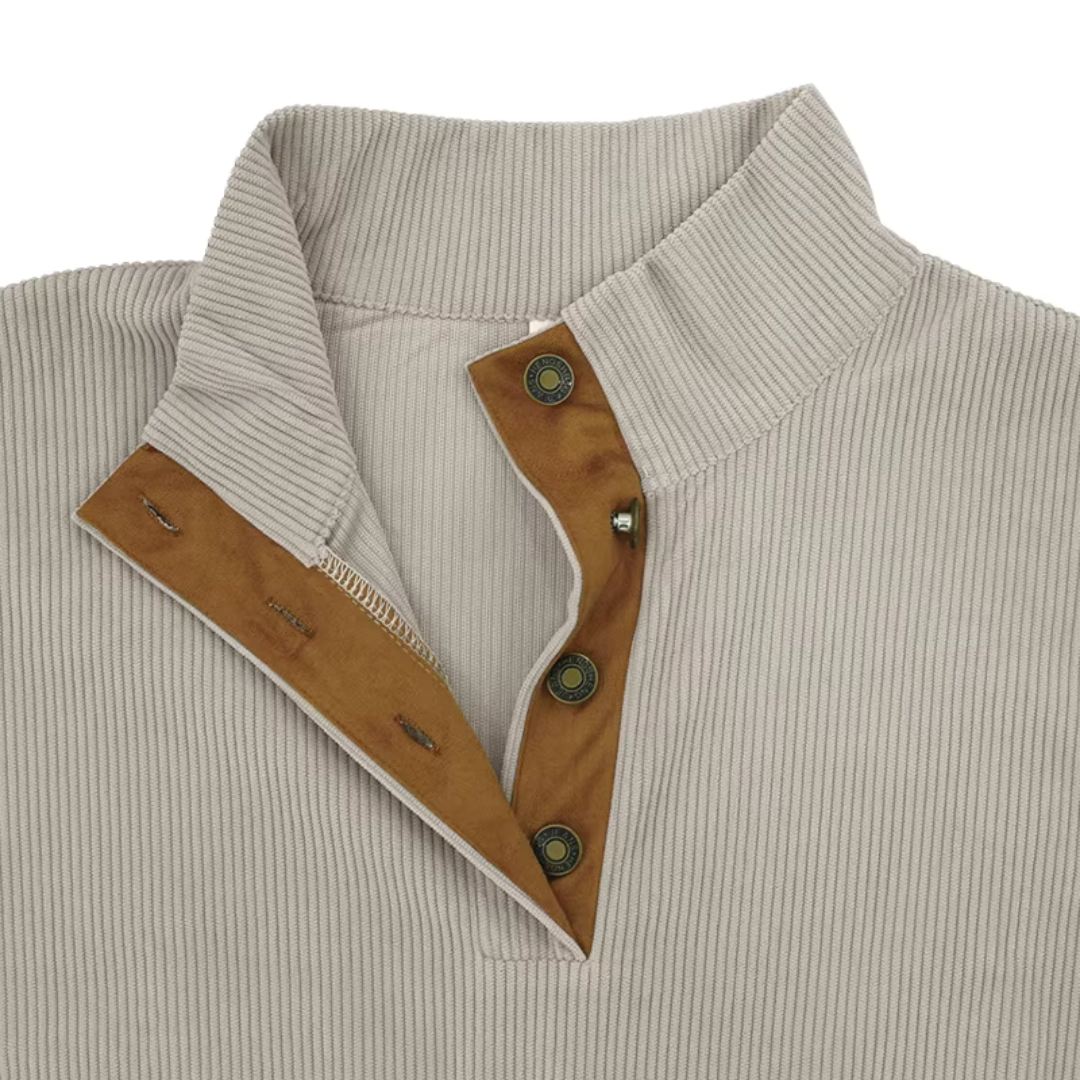 Mens Casual Knit Sweater Hoodie Loose Fit Buckle Neck