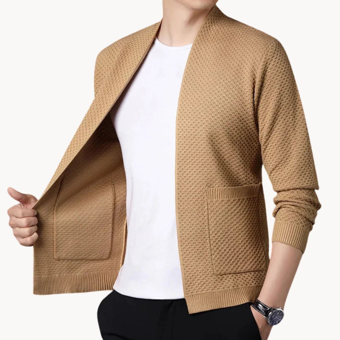 Mens Knit Cardigan Open Front Casual Fit