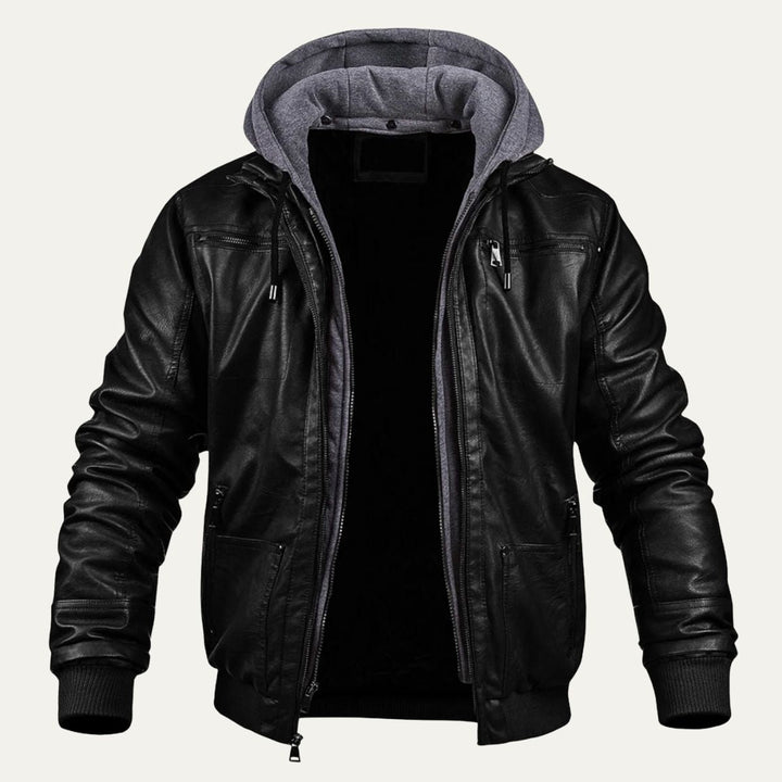 Mens Leather Jacket Modern Warm Fit