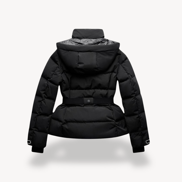 Womens Down Puffer Jacket with Belted Waist