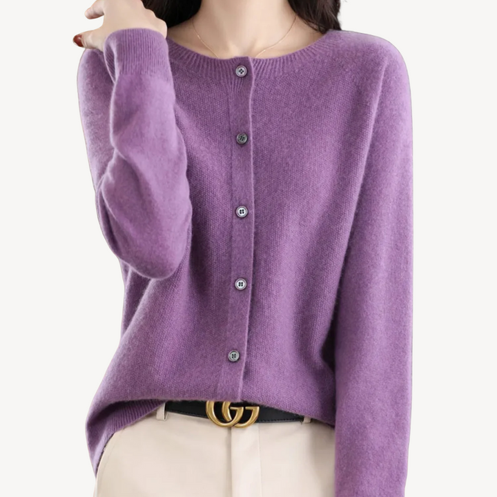 Womens Cardigan Cashmere Blend Relaxed Fit