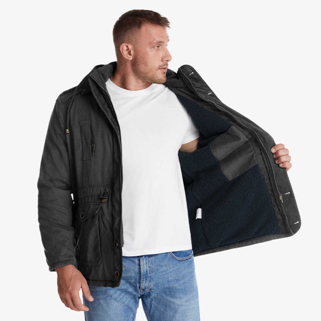 Mens Waterproof Parka Jacket Fur-Lined Warm