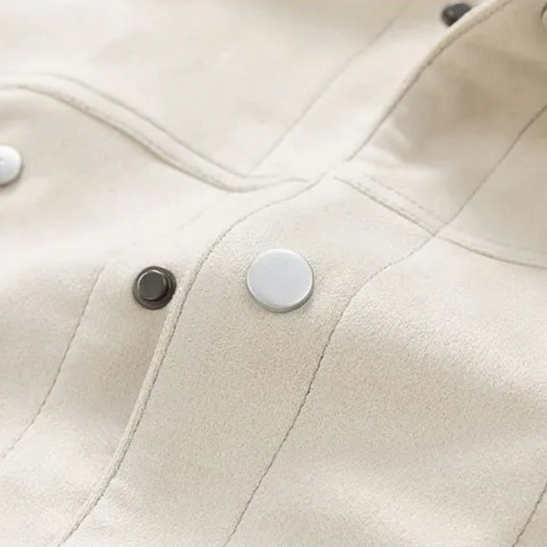Mens Suede Jacket with Fleece Lining and Shearling Collar
