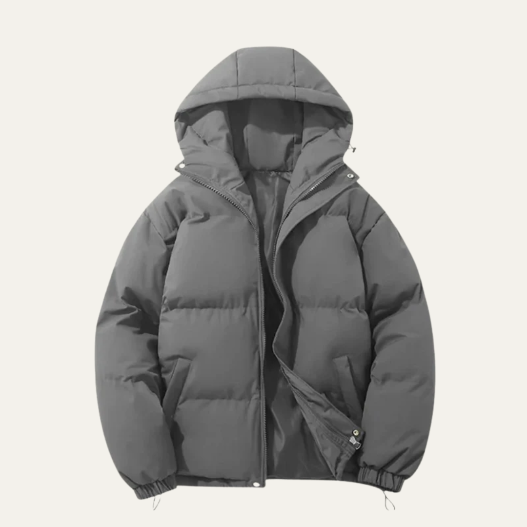 Mens Insulated Puffer Jacket High Neck Hooded