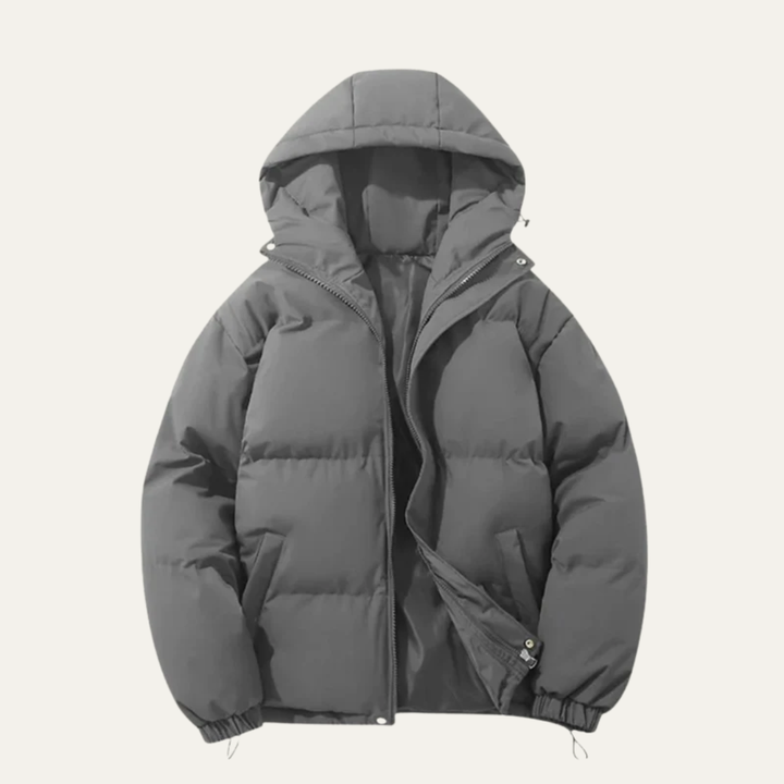 Mens Insulated Puffer Jacket High Neck Hooded