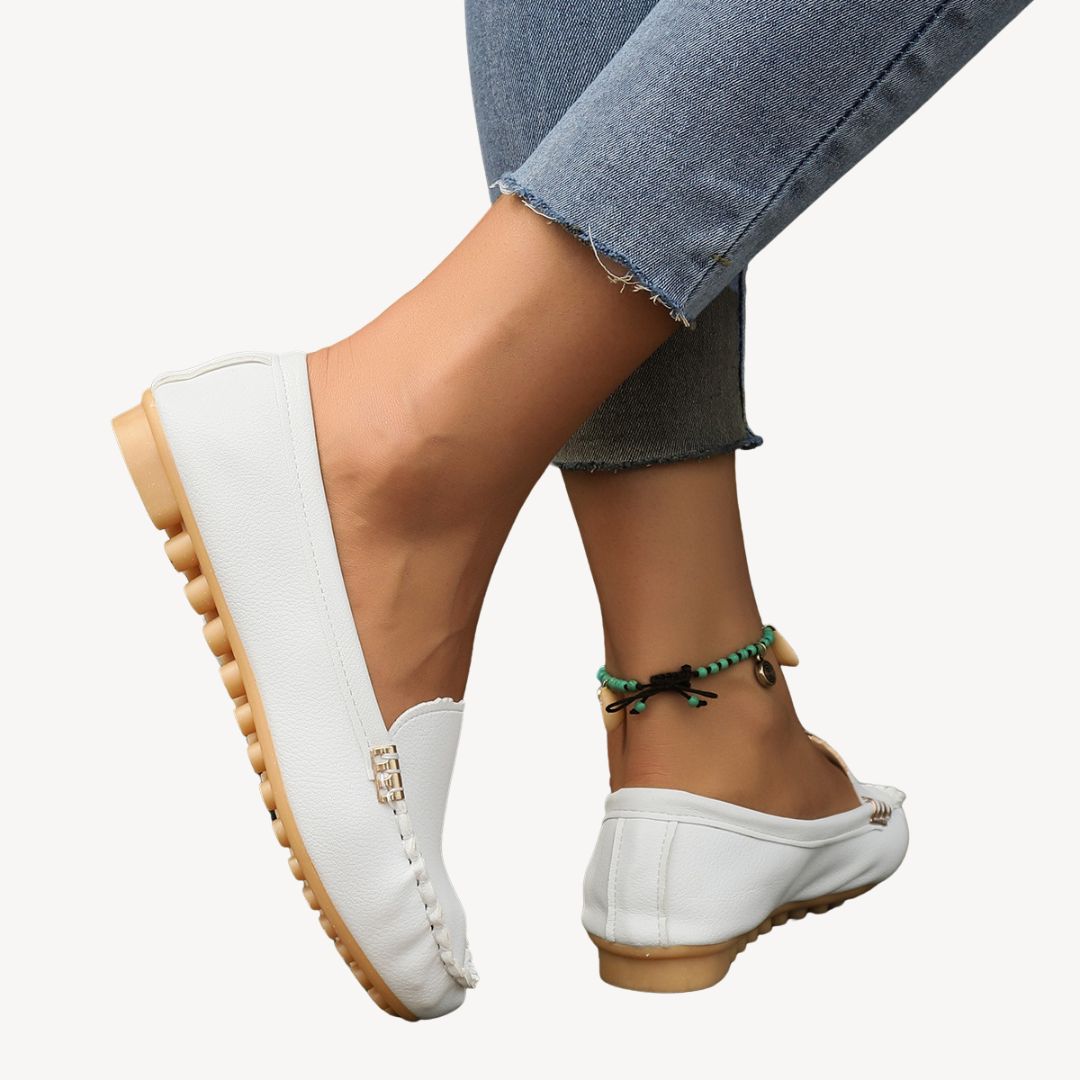 Womens Orthopedic Slip-On Flats Leather