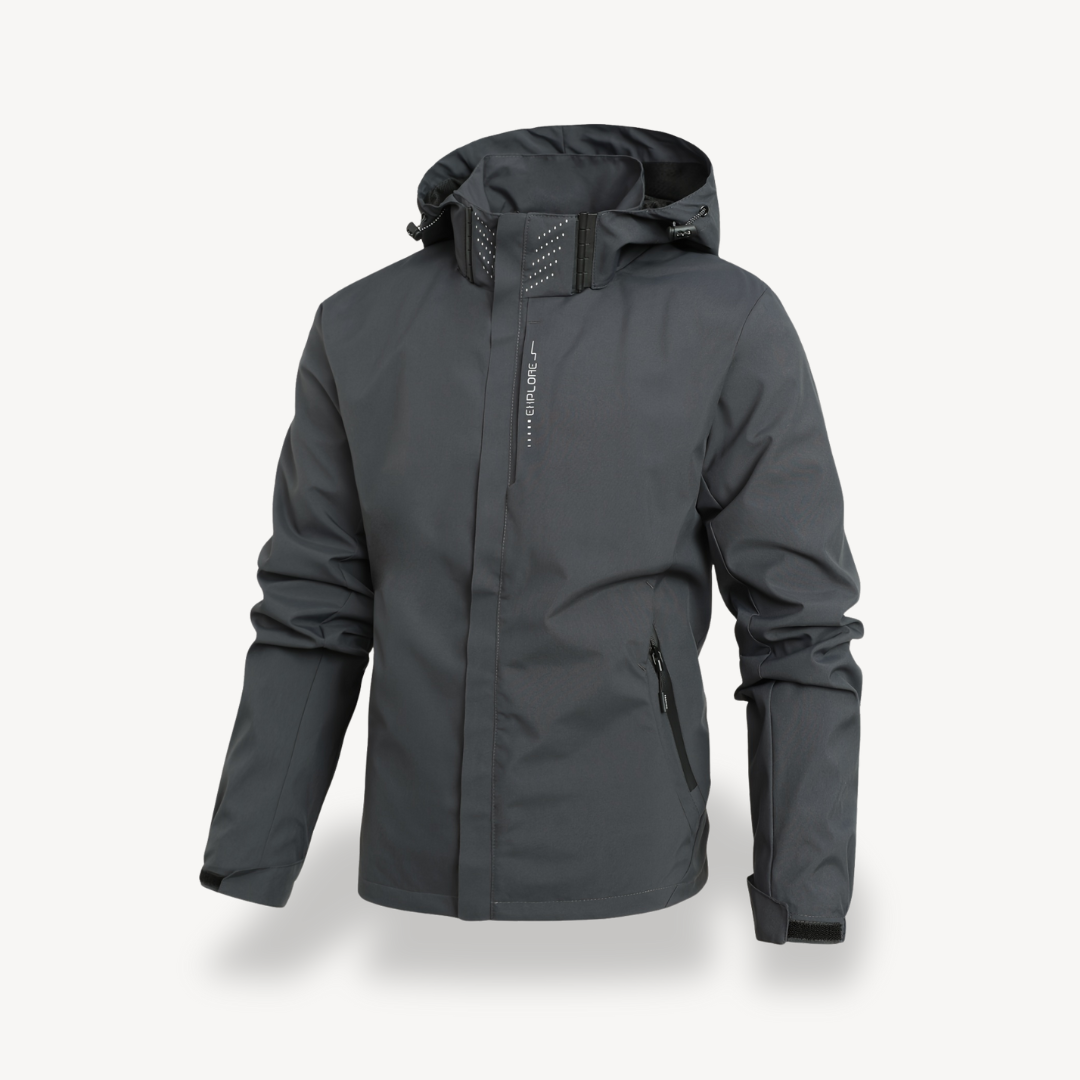 Mens Hoodie Water-Resistant Zip Front