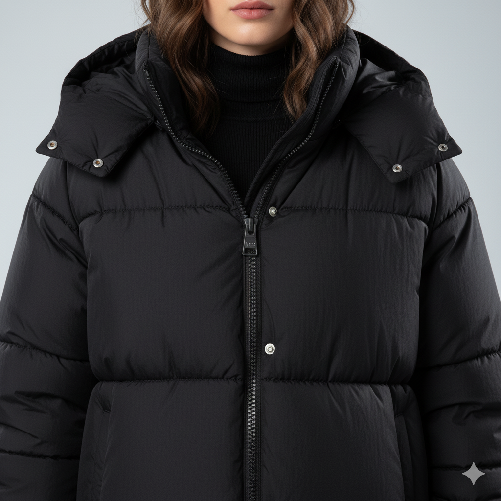 Womens Quilted Padded Jacket Oversized Hooded Winter Coat