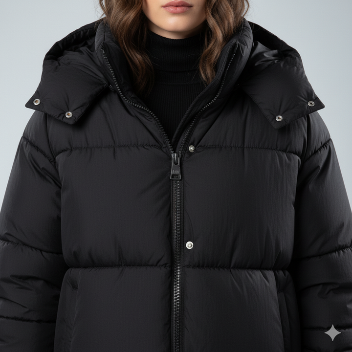 Womens Quilted Padded Jacket Oversized Hooded Winter Coat