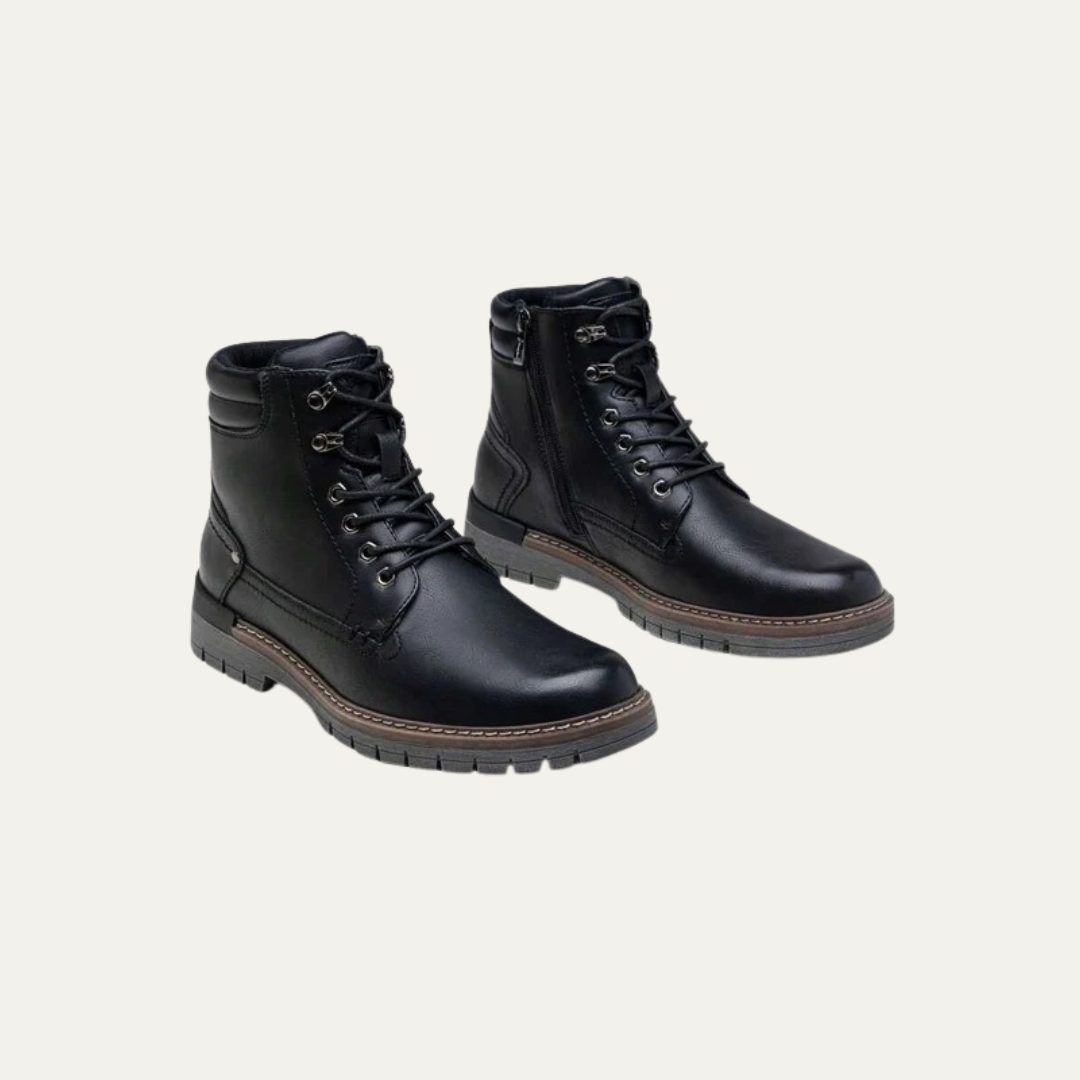 Mens Combat Boots Lace-Up Military Style Lug Sole