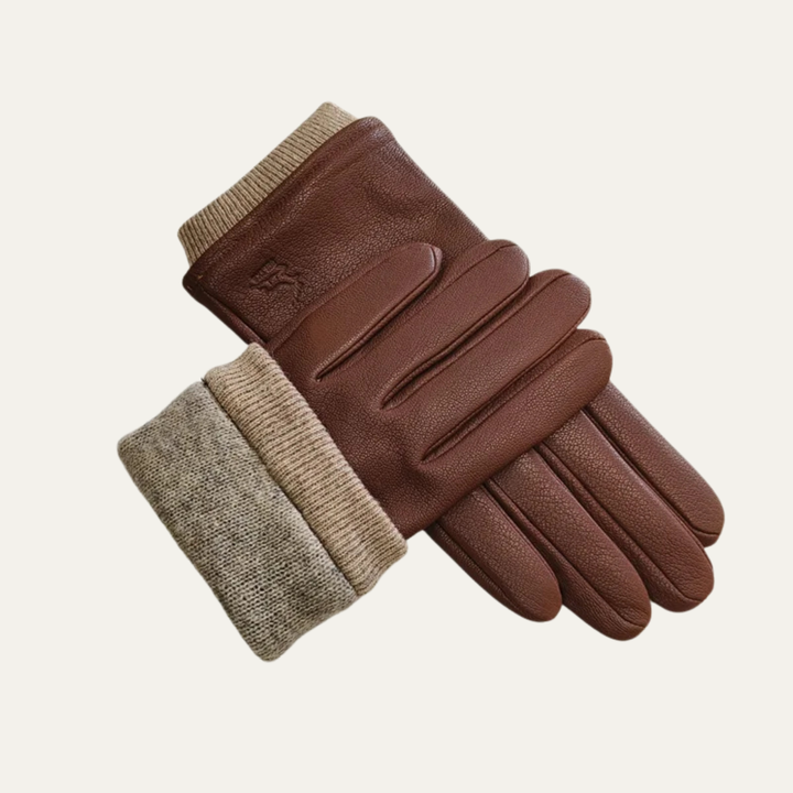 Mens Leather Driving Gloves Wool Lined Warm Fit