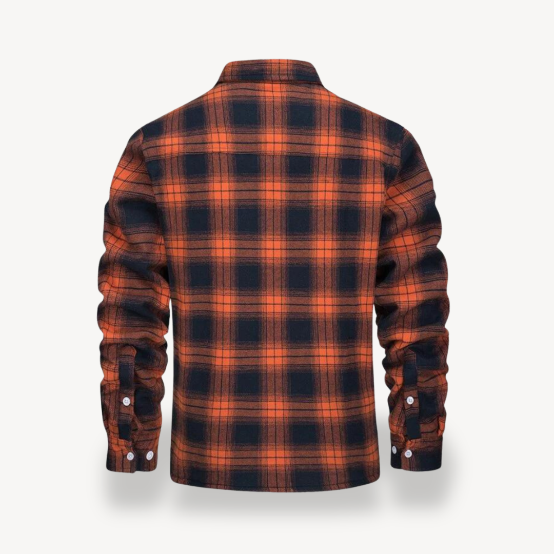 Mens Flannel Shirt with Sherpa Fleece Lining Relaxed Fit