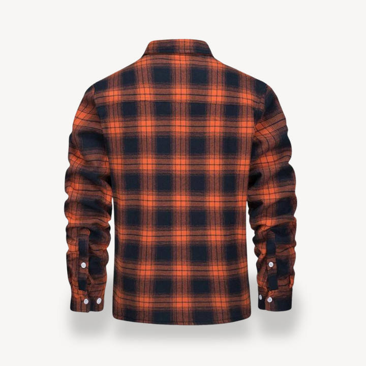 Mens Flannel Shirt with Sherpa Fleece Lining Relaxed Fit