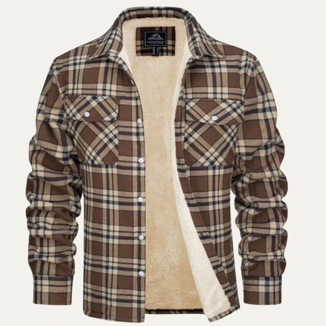 Mens Denim Trucker Jacket with Shearling Lining