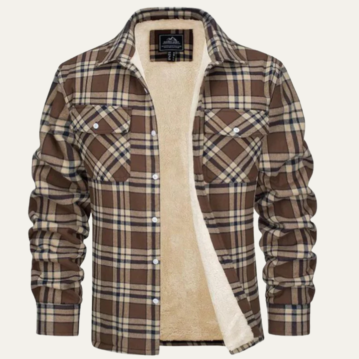 Mens Denim Trucker Jacket with Shearling Lining
