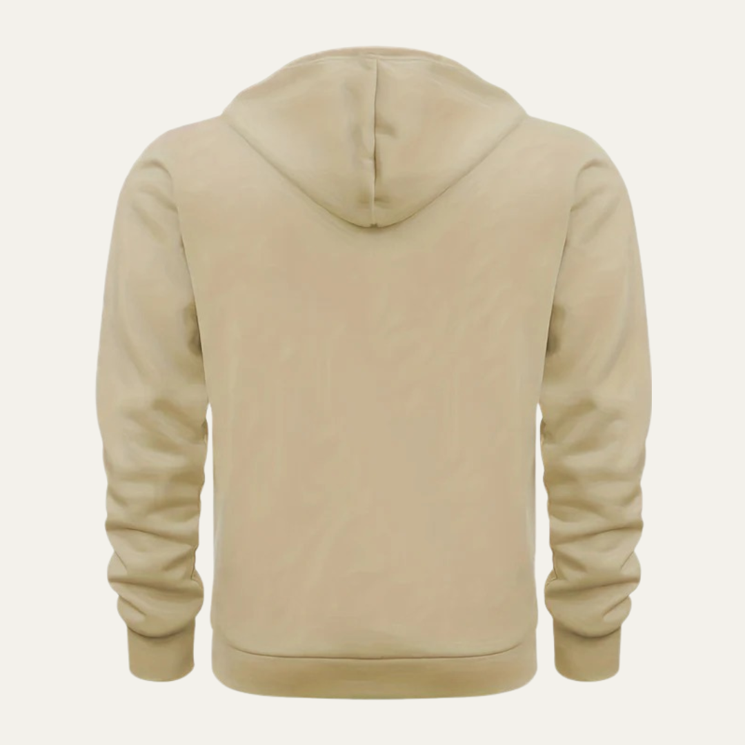 Mens Hooded Sweatshirt with Utility Pocket Partial Zip
