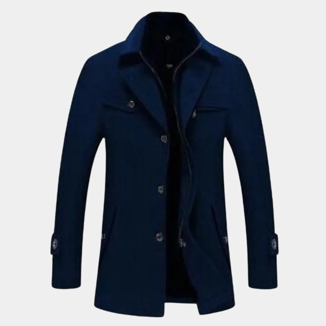 Mens Business Coat Wool Blend Classic Fit