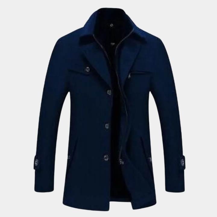 Mens Business Coat Wool Blend Classic Fit