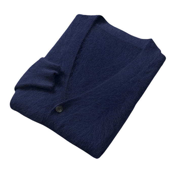 Mens Cashmere Knit Cardigan V-Neck Button Front