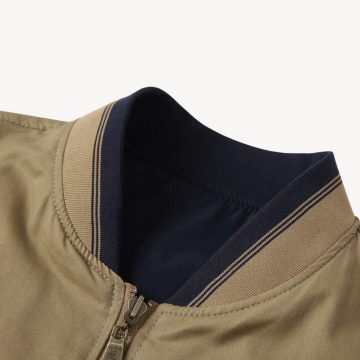 Mens Reversible Bomber Jacket Formal Collar