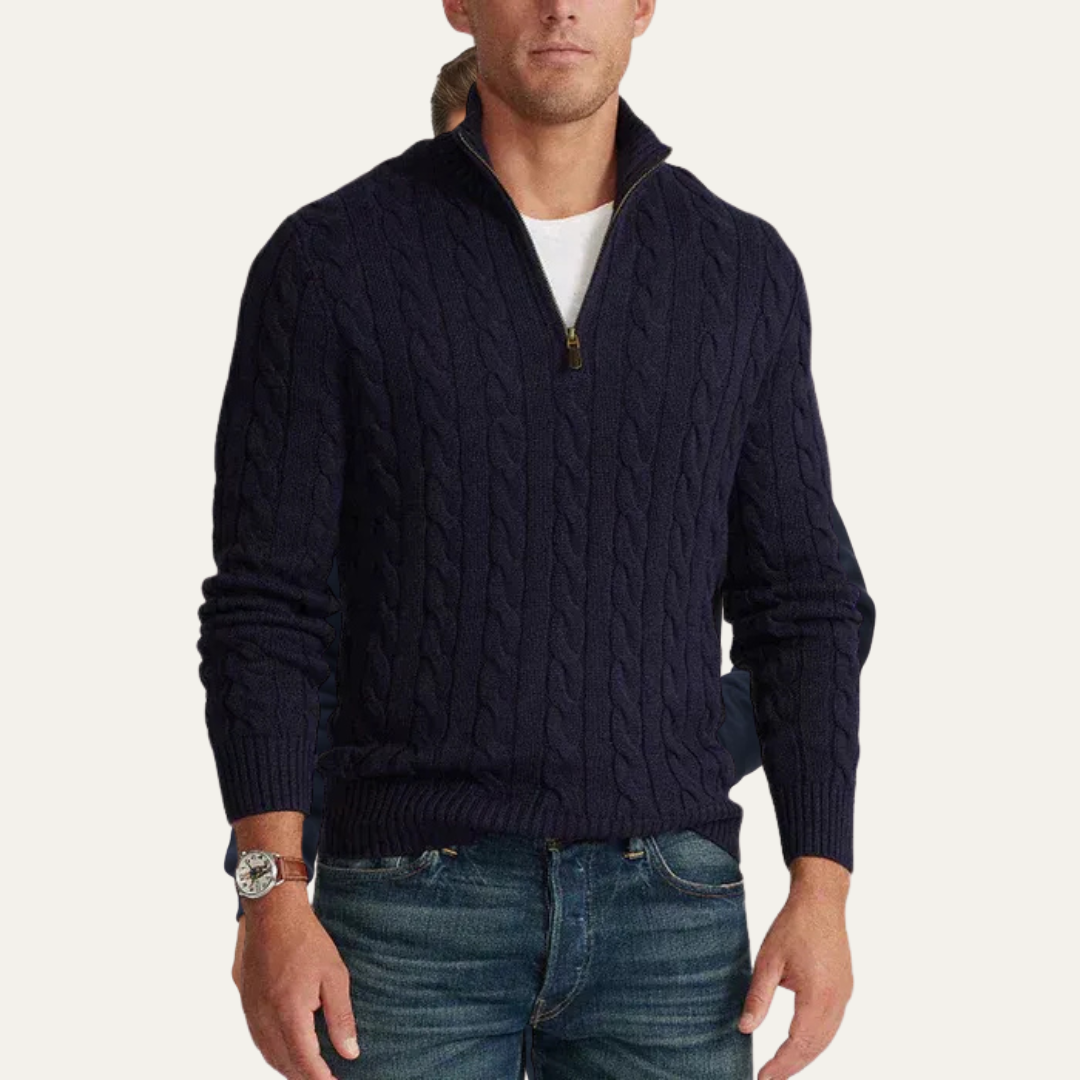 Mens Sweater Heavy Cable Knit Design