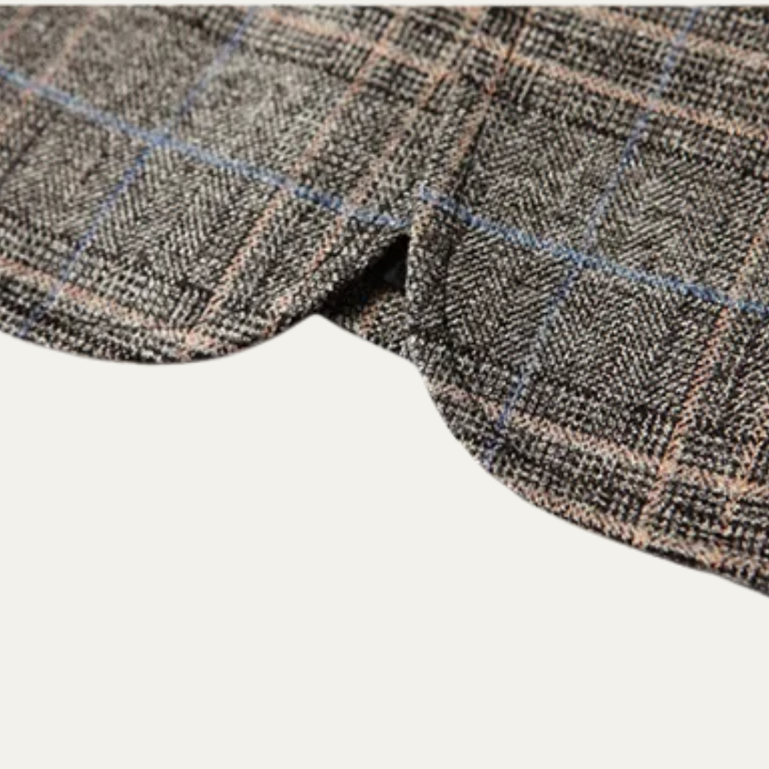 Mens Blazer Jacket Wool Checked Slim Fit
